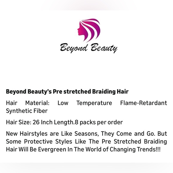 Pre Stretched Braids Hair Extensions 26" - 8packs Brand New Sealed - Picture 7 of 9